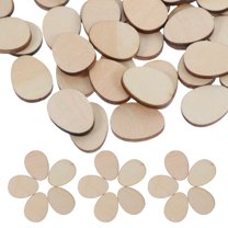 MRLESS 100Pcs Wood Egg Cutout Unfinished Easter Egg Ornament DIY Crafts