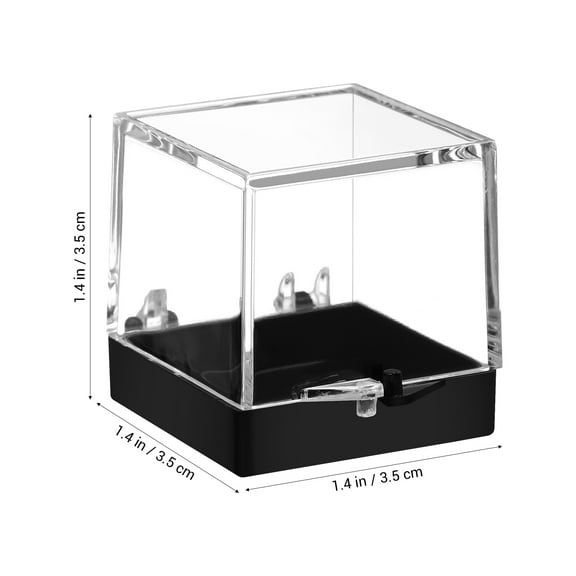 MRLESS 10PCS Mini Clear Plastic Square Display Boxes for Stones, Crystals, Jewelry Storage, Rock Collection and Specimen Display Cases