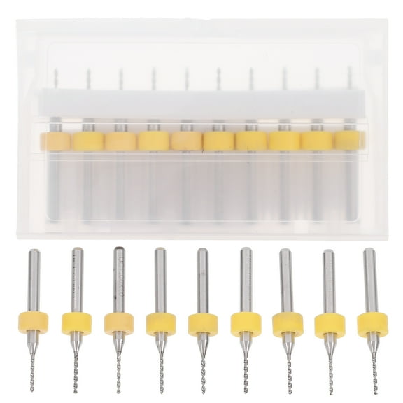 MRLESS 10Pcs 1.0mm Carbide Engraving Drill Bit Set for PCB & Hard Wood