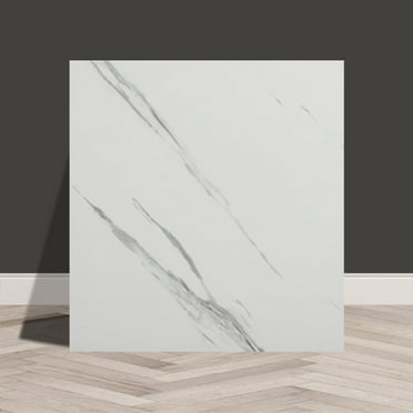 MRLESS 10Pcs Self-Adhesive Marble Effect Tiles Peel and Stick Backsplash for Kitchen and Bathroom Ideal for Living Room and Bedroom Walls White
