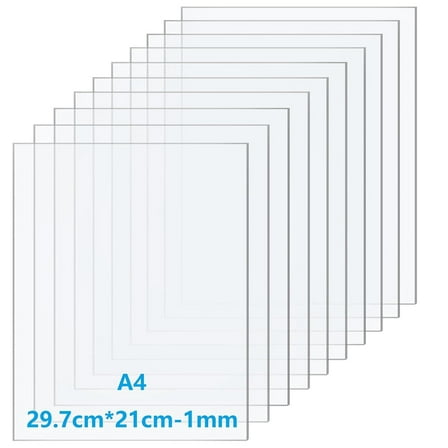 MRLESS 10-Pack Clear Plastic Sheets for Painting, Crafting Boards, Clear Sign Boards, Picture Framing Supplies, A4 Size
