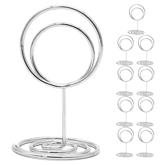MRLESS 10pcs Desk Number Sign Holders with Clips, Table Number Stands, Menu & Memo Note Paper Holders, Name Card Display for Seating
