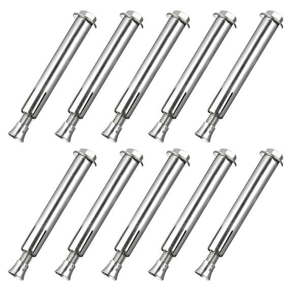 MRLESS 10pcs Heavy Duty Expansion Bolt Sleeve Anchor Bolts for Building and Driveway