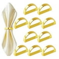 thumbnail image 1 of MRLESS Set of 12 Metal Napkin Rings Semicircle Zinc Alloy Serviette Holders for Wedding, Dinner Party, Holiday Table Decor, 1 of 8