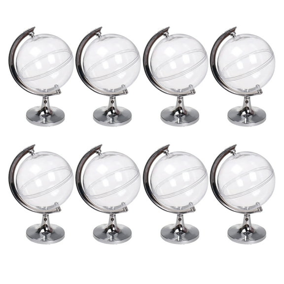 MRLESS 12 Plastic Globe Candy Boxes for Wedding/Christmas (Silver)