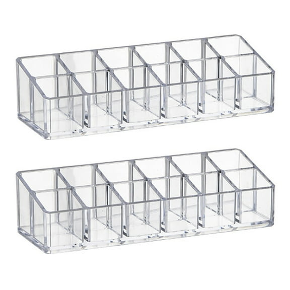 MRLESS Clear Lipstick Organizer with 12 Slots for Drawer, Vanity, Bathroom - 2 Pack Storage Solution