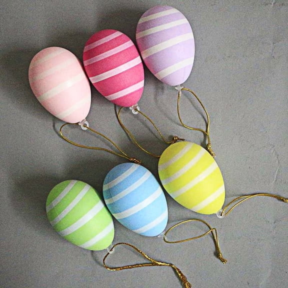 MRLESS 12PCS Easter Hanging Eggs Plastic Egg Tree Ornaments Decorative Eggs DIY Crafts Ornaments for DIY Crafts Party School Office Home Decor