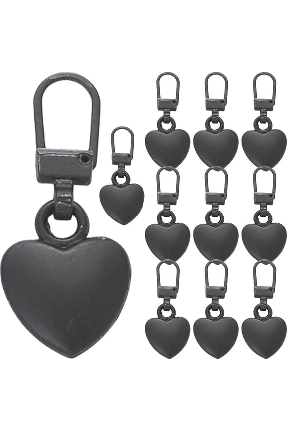 12pcs Heart Shape Zipper Pulls for Cloth Bag Backpack Luggage