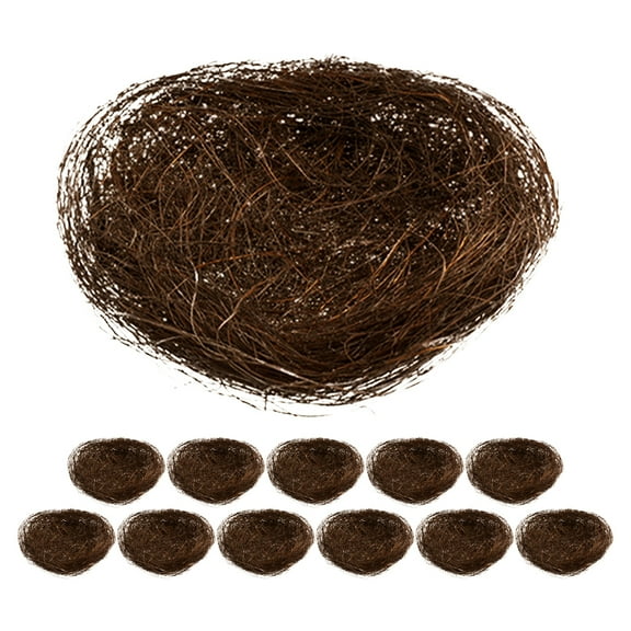MRLESS 12pcs Mini Artificial Bird Nests 7CM Simulated Bird Nest for Easter Garden Decor, Photography Props, Home Office Birdcage Ornament