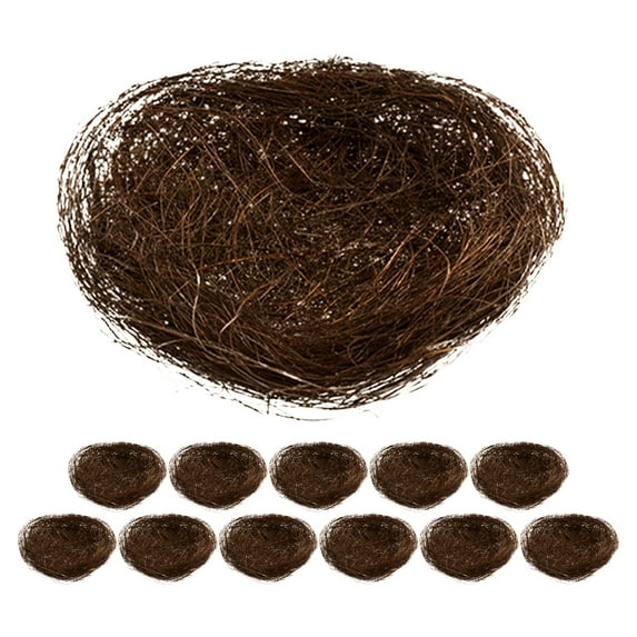 MRLESS 12pcs Miniature Artificial Bird Nests Simulated Bird Nest For Easter Garden Photography Props Home Office Birdcage Decoration 7CM
