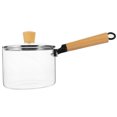 thumbnail image 1 of MRLESS 1500ml Glass Saucepan with Cover and Wood Handle - Cooktop Safe, 1 of 8