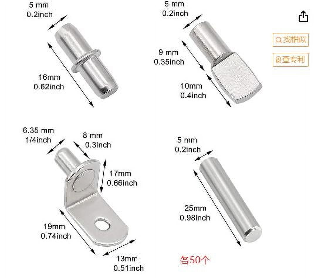 MRLESS 200pcs Shelf Support Pins for Cabinets, Wardrobes, Closets, Furniture Shelf Brackets Pegs - and Easy to Install