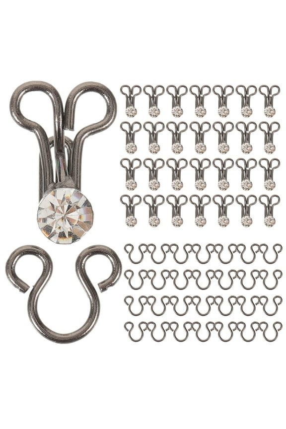 20pcs Bra Closure Hook Replacement Clasps for Clothing and DIY, Black