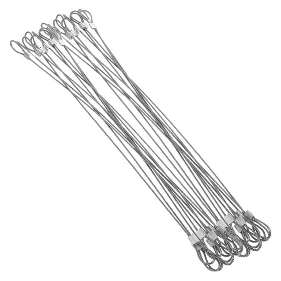 MRLESS 20pcs Heavy Duty Stainless Steel Wire Rope With Loops Safety Cable Steel Cable Security Rope Sturdy Security Cable With Loops