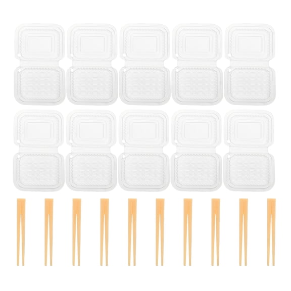 MRLESS 20pcs Mini Food Storage Box Chopsticks Model Miniature Dollhouse Accessories For Kids Play Kitchen Diy Miniature Cooking Toys Transparent Plastic Box