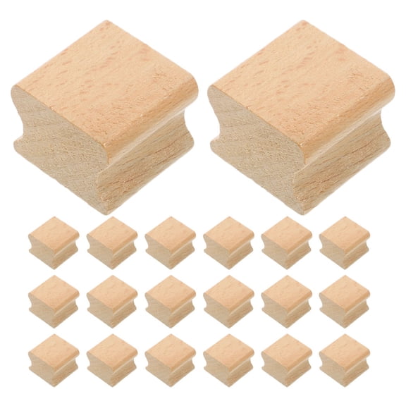 MRLESS 20-Piece Wooden Stamp Set with Grooved Design Blanks for Carving, Reusable and Portable, Ideal for Scrapbooking, Crafts, Projects