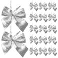 thumbnail image 1 of MRLESS 24pcs Silver Christmas Bowknots Tree Ornaments Glitter Wreaths Bows Sequin Ties, 1 of 8