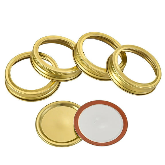 MRLESS 24pcs Wide Mouth Mason Jar Lids Tinplate Canning Rings Tinplate Metal Bands For Food Preservation Jam Making Diy Craft Projects