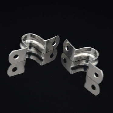 MRLESS 25Pcs Stainless Steel Pipe Clamp M20 Heavy Duty Pipe Fasten Holder Cable U Bracket Clamp Hanger For Plumbing Electrical And Mechanical Applications Silver