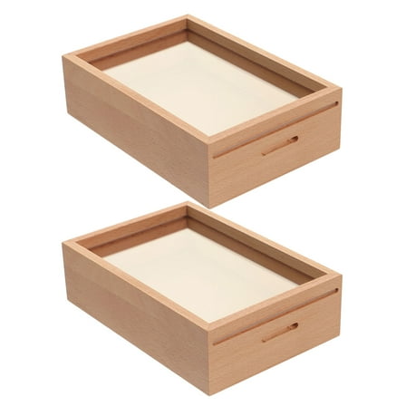 MRLESS 2PCS Wooden Piggy Bank Set for Adults, Cash Savings Box with Picture Frame, Money Holder Coin Bank for Home, Office, Coffee Shop, Restaurant Tips