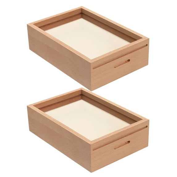 MRLESS 2PCS Wooden Piggy Bank Set for Adults, Cash Savings Box with Picture Frame, Money Holder Coin Bank for Home, Office, Coffee Shop, Restaurant Tips