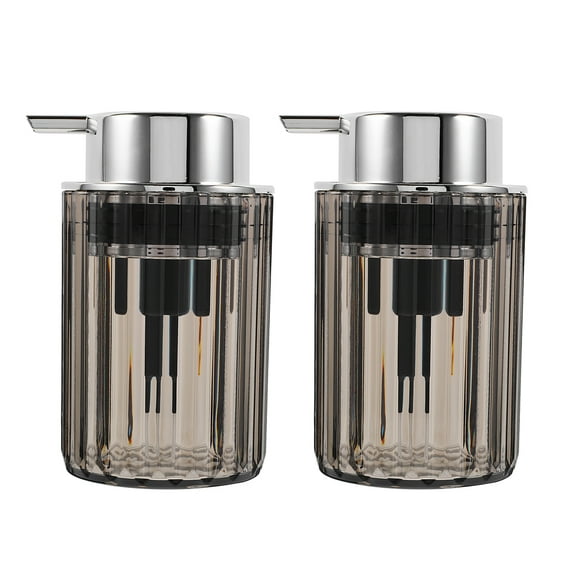 MRLESS 2-Pack Refillable Foaming Soap Dispensers with Pump, Portable Liquid Hand Soap and Shampoo Bottles for Kitchen and Bathroom Sink