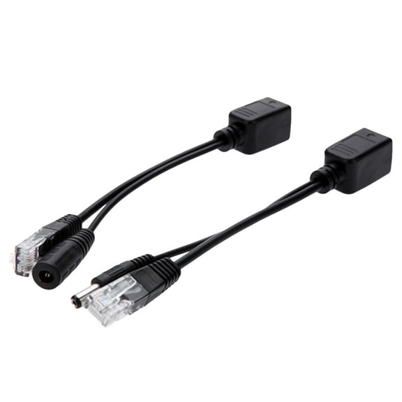 MRLESS 2-Pack POE Splitter Cable Adapter with Full Copper Wire Separator Connector, Black