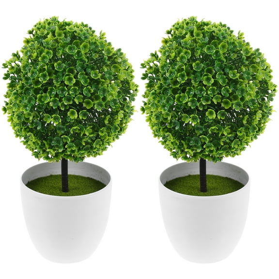 MRLESS 2pcs Artificial Topiary Trees Mini Shaped Greenery Decorative Plants for Home Office Indoor Outdoor