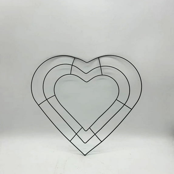 MRLESS 2pcs Black Metal Heart Wreath Frame For Valentine'S Day Front Door Wreath Heart Shaped Wire Garland For Wedding And Garden Decorations