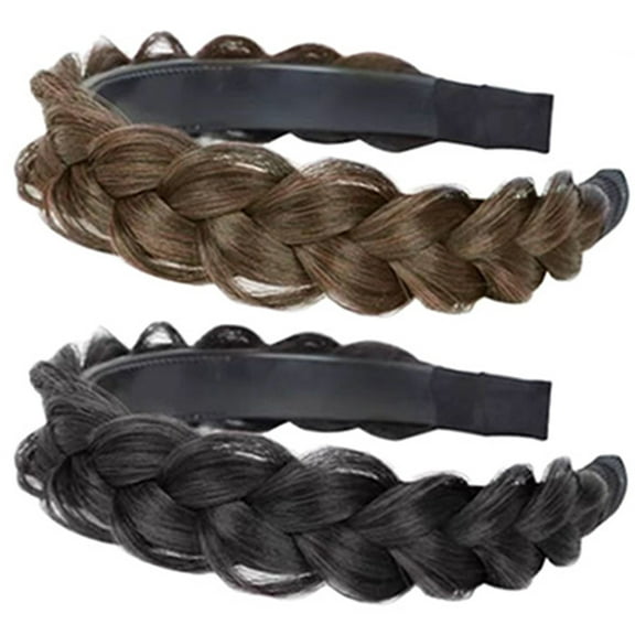 MRLESS 2pcs Braided Hair Headband Synthetic Wig Women Hair Accessory