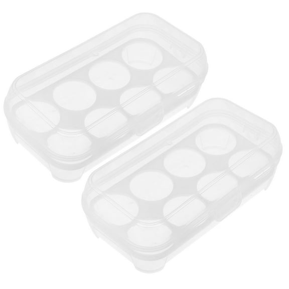 WEUVEB Stackable Clear Egg Holder 2Pcs, Durable PP Material for Kitchen Use