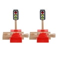 thumbnail image 1 of MRLESS 2pcs DIY Wooden Train Track Accessories Traffic Barrier and Mini Train Traffic Light Signal Model for Pretend Play, 1 of 9