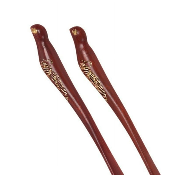 MRLESS 2pcs Large Rosewood Yangqin Practice Hammers Bird-Shaped Mallets Training Sticks for Yangqin Playing Tools