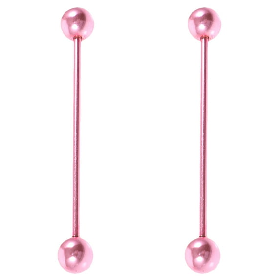 MRLESS 2pcs Stainless Steel Long Cartilage Barbell Earrings Electroplated Industrial Ear Piercing Barbell Jewelry Set