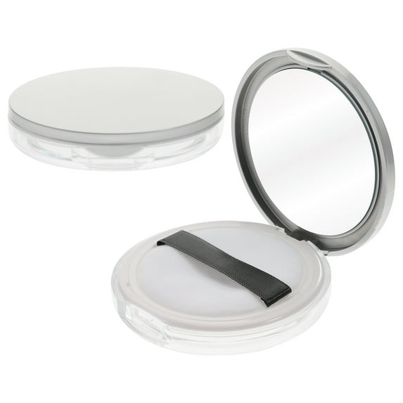 MRLESS 2pcs Plastic DIY Loose Powder Compact Case with Puff