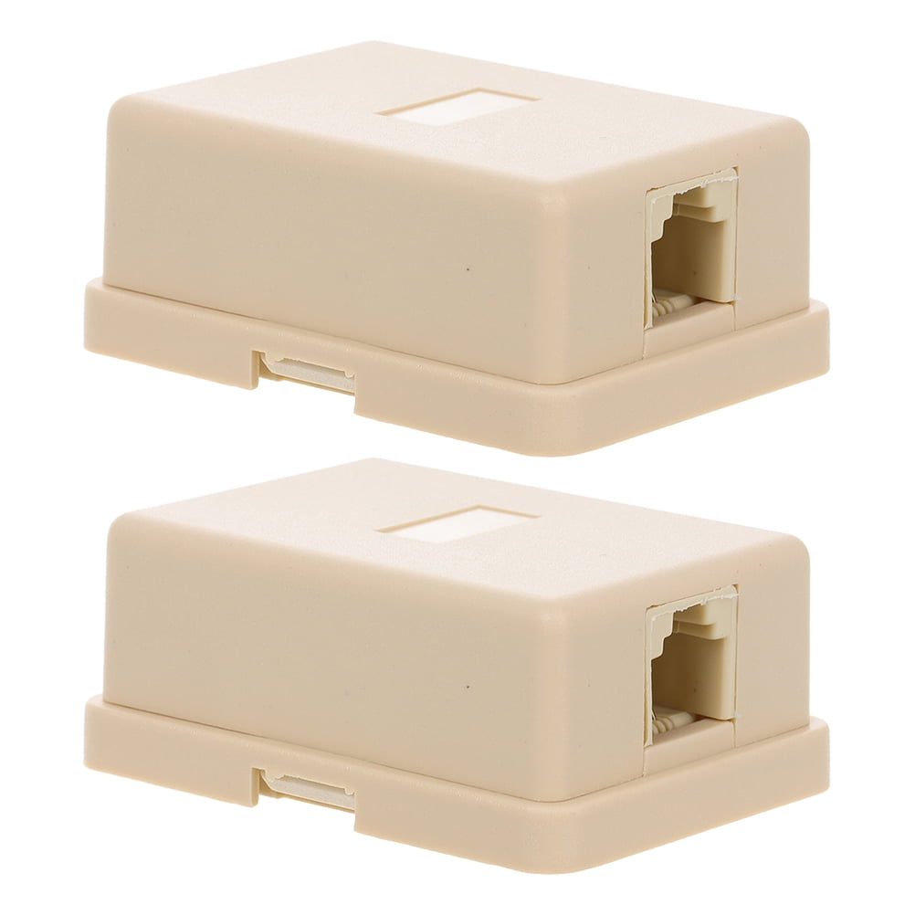 MRLESS 2-Pack Telephone Junction Box with Single Hole Splitter for Phone Line Connection and Adapter, Telephone Accessory for Home Use
