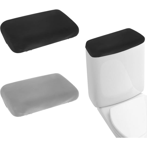 MRLESS 2-Pack Universal Toilet Lid Covers with Elastic Edge, Soft Washable Polyester Bathroom Decor Protectors