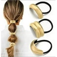 thumbnail image 1 of MRLESS 3 Pcs Ponytail Cuff Metal Hair Ties Fashionable Ponytail Holders Elastic Hair Bands Stylish Hair Accessories For Daily Use Parties, 1 of 6