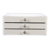 MRLESS 3-Tier Jewelry Storage Box Organizer for Earrings, Rings, Necklaces, and Bracelets