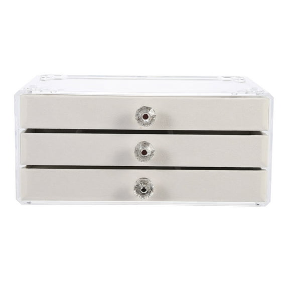 MRLESS 3-Tier Jewelry Storage Box Organizer for Earrings, Rings, Necklaces, and Bracelets