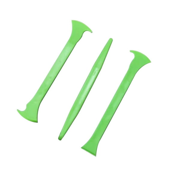 WEUVEB 3Pcs Car Window Tint Tool Set Green Durable Plastic Vinyl Wrap Edge Tool