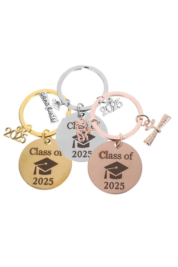 MRLESS 3pcs Graduation Keychains Set Stainless Steel Inspirational Key Rings Meaningful Souvenir Accessories Ideal Gift for Graduates Key Holder