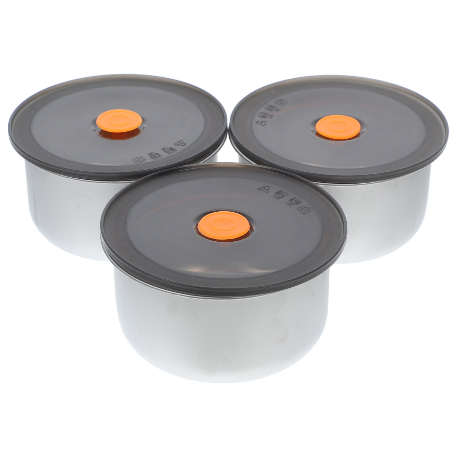 MRLESS 3-Piece Leak-Proof Stainless Steel Food Storage Containers with ...