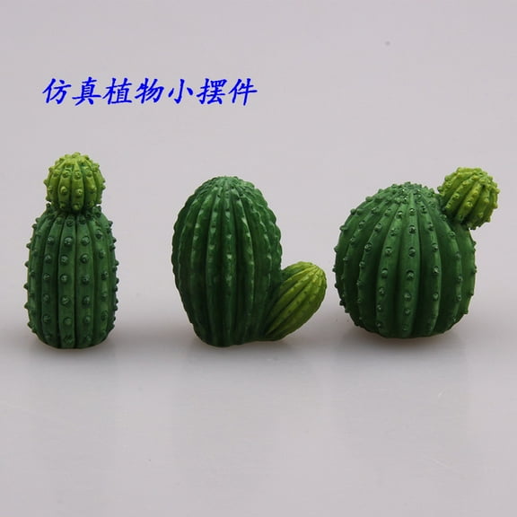 MRLESS 3pcs Miniature Faux Cactus Plants Set, Artificial Garden Decor, Resin Simulation Plants for Home and Office Decoration