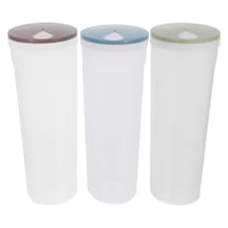 MRLESS Set of 3 Transparent Round Plastic Storage Containers for Kitchen, Perfect for Noodles, Grains, and Food Storage