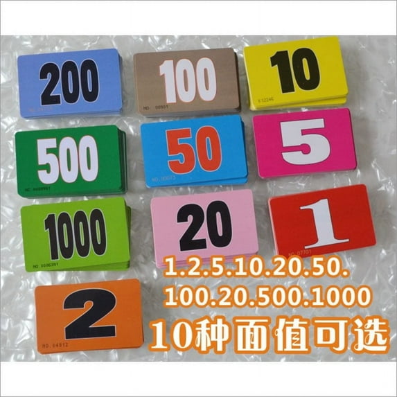 MRLESS 40 Pcs Plastic Poker Chip Learning Counters Discs Numbered Poker Cards Game Chips Counting Markers For Math Practice Game Tokens And Teaching Rewards
