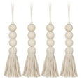 thumbnail image 1 of MRLESS 4PCS Rustic Wood Bead Garlands with Tassels, Farmhouse Style Home Decor, Prayer Beads for Wall Hanging, 1 of 7