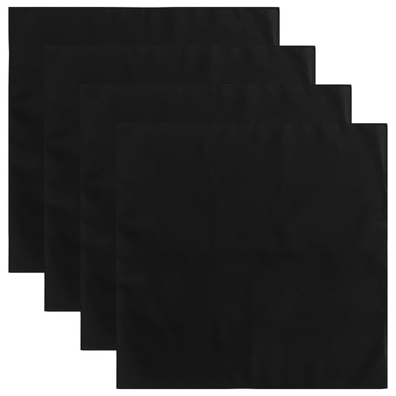 MRLESS 4pcs Black Polyester Cloth Napkins Set 17x17inch Washable Cocktail Napkins Reusable Dining Table Napkins For Weddings Party Banquets Holiday Decorations