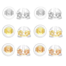 MRLESS 4pcs Earring Safety Backs for Studs Anti-Drop Round Silicone Backings Comfortable Secure Ear Jewelry Support Backs for Heavy Earrings
