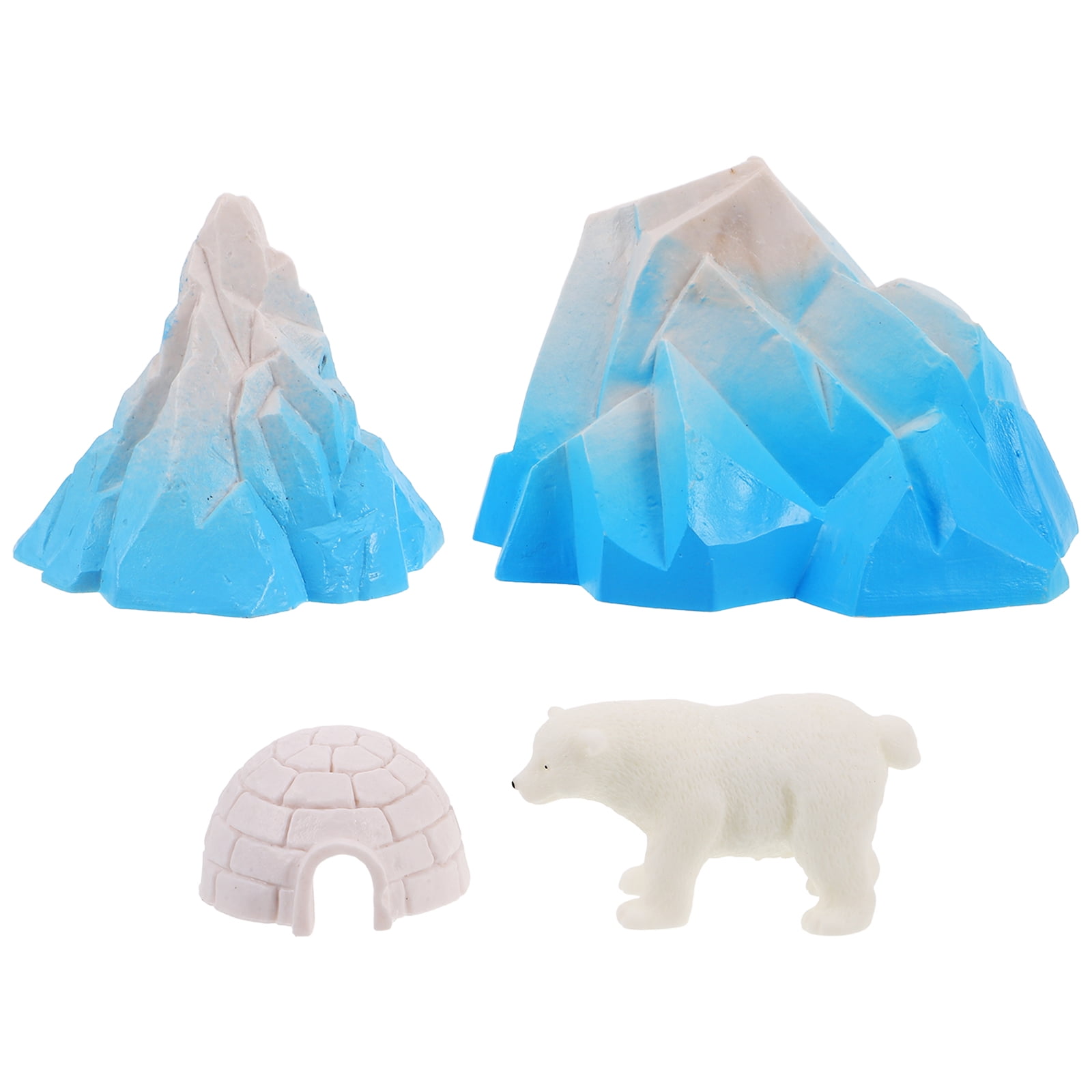 60-Piece Arctic Animal Toy Set With Polar Bear, Penguin, Igloo, Trees & Ice Rocks - Mini Figures For Crafts & Play
